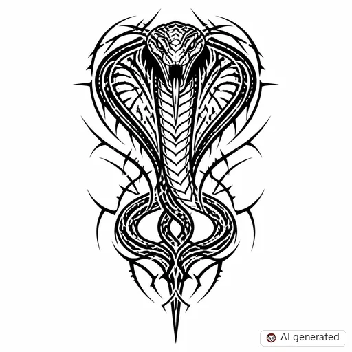 Cobra tattoo design in Cybersigilism style