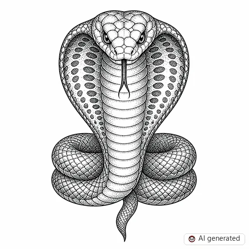 Cobra tattoo design in Dotwork style