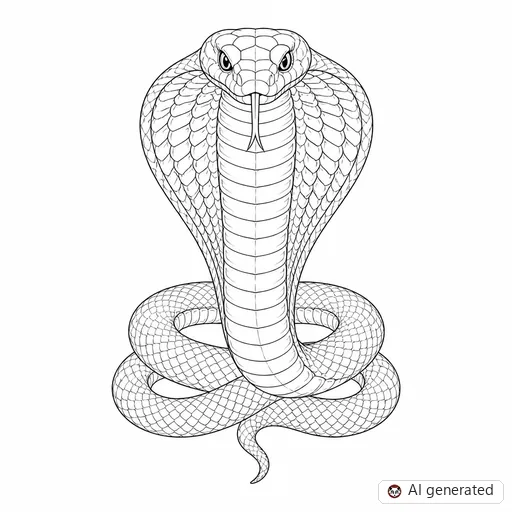 Cobra tattoo design in Fine-Line style
