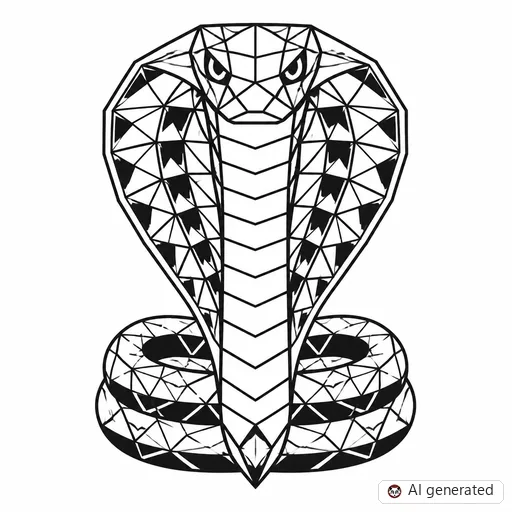 Cobra tattoo design in Geometric style