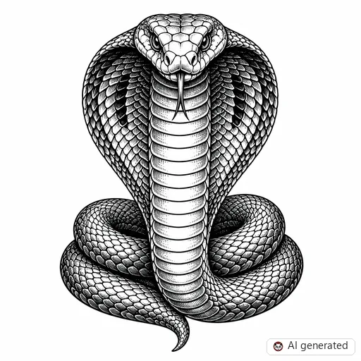 Cobra tattoo design in Illustrative style