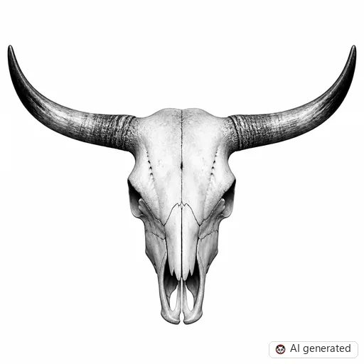 Cow skull tattoo design in Realism style