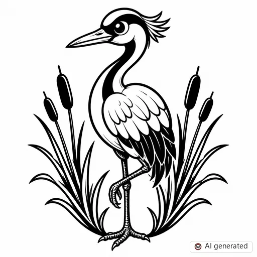 Crane tattoo design in New School style