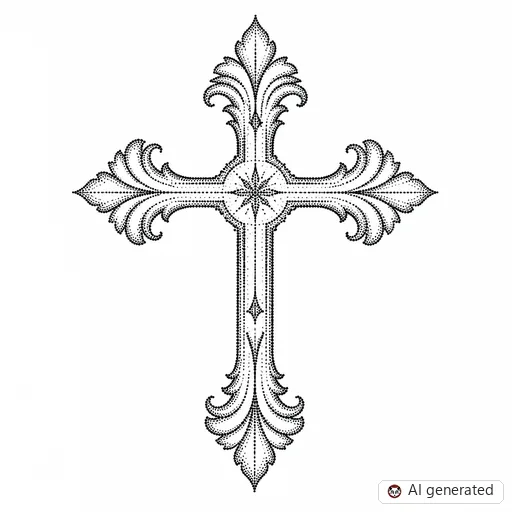 Cross tattoo design in Dotwork style