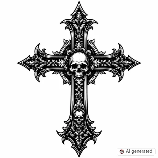 Disegno di tatuaggio Croce in stile Gothic