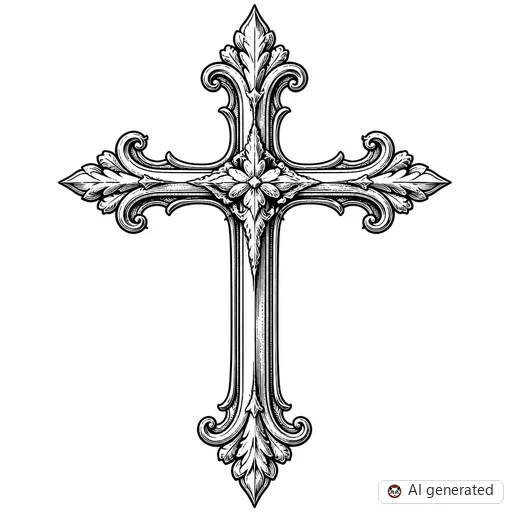 Cross tattoo design in Illustrative style