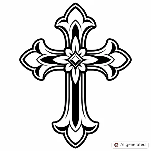 Cross tattoo design in New School style