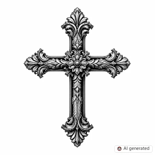 Cross tattoo design in Realism style