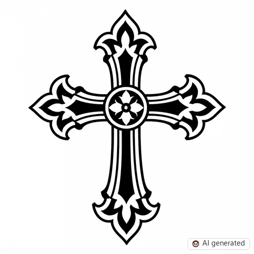 Cross tattoo design in Traditional style