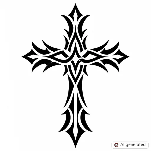 Cross tattoo design in Tribal style