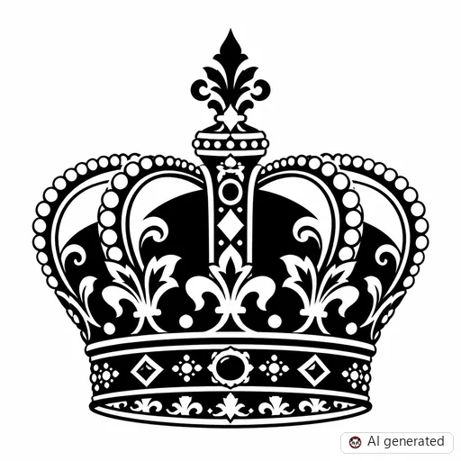 Crown tattoo design in Blackwork style