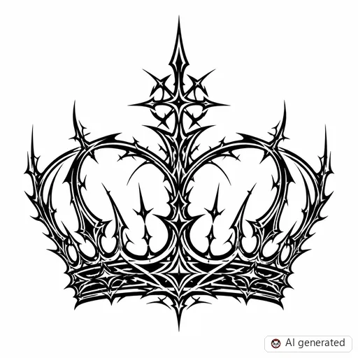 Crown tattoo design in Cybersigilism style