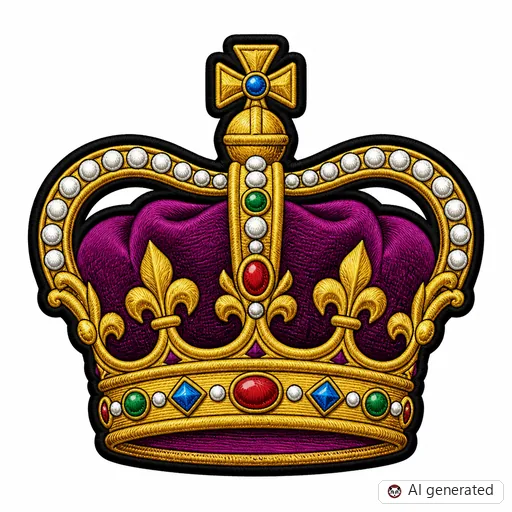 Diseño de tatuaje de Corona en estilo Bordado