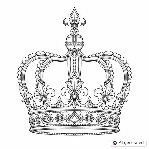 Crown tattoo design in Fine-Line style