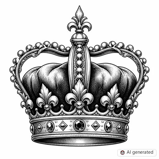 Crown tattoo design in Illustrative style