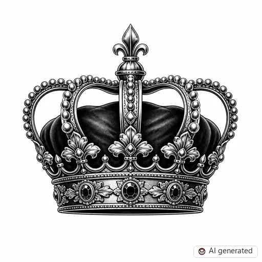 Crown tattoo design in Realism style