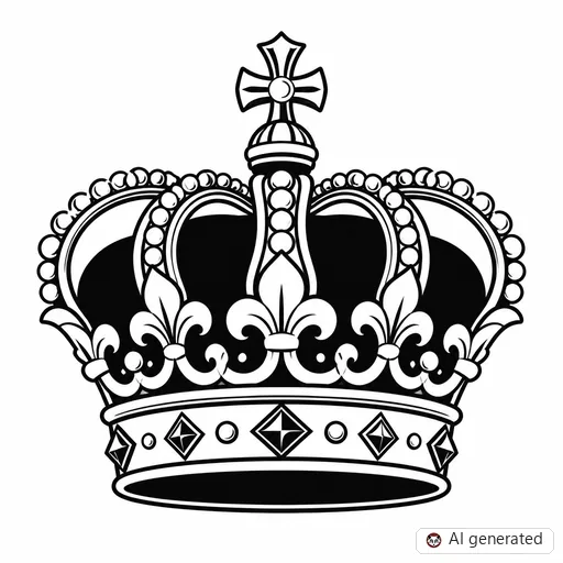 Crown tattoo design in Traditional style