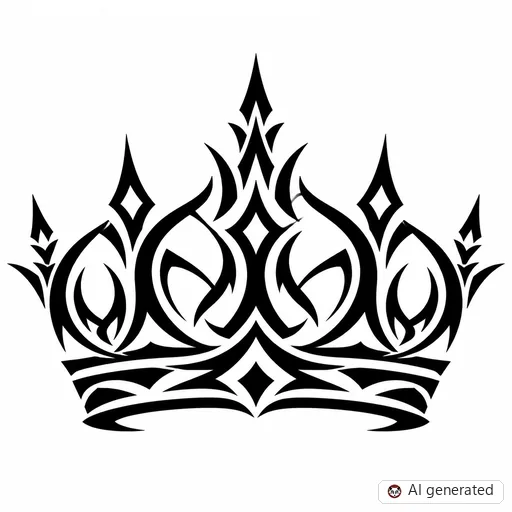 Crown tattoo design in Tribal style