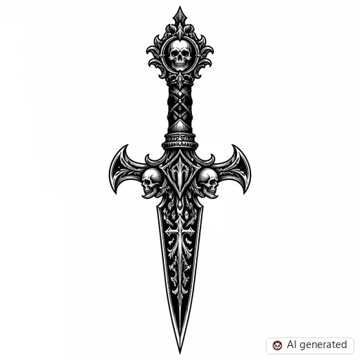 Disegno di tatuaggio Pugnale in stile Gothic