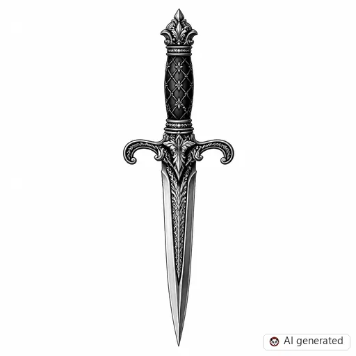Dagger tattoo design in Realism style