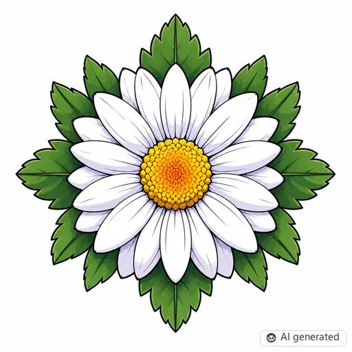 Gänseblümchen-Tattoo-Entwurf im Stil Anime