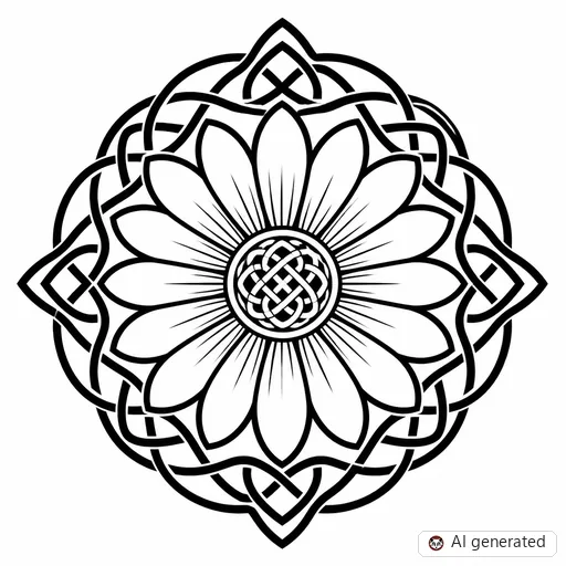 Disegno di tatuaggio Margherita in stile Celtico