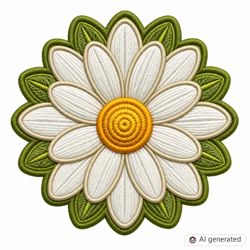 Diseño de tatuaje de Margarita en estilo Bordado