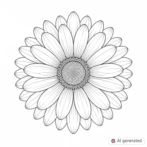 Daisy tattoo design in Fine-Line style