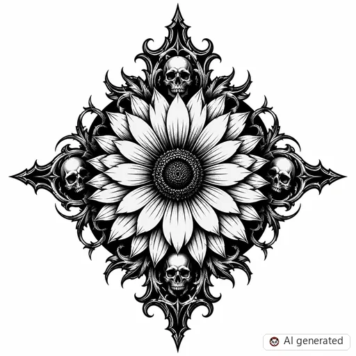 Disegno di tatuaggio Margherita in stile Gothic