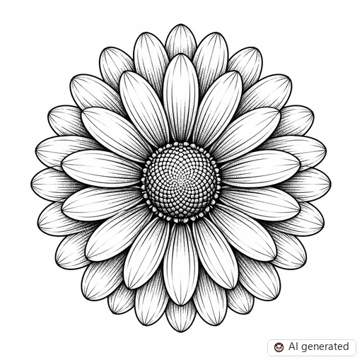 Daisy tattoo design in Illustrative style