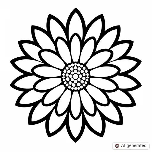 Gänseblümchen-Tattoo-Entwurf im Stil Negative Space
