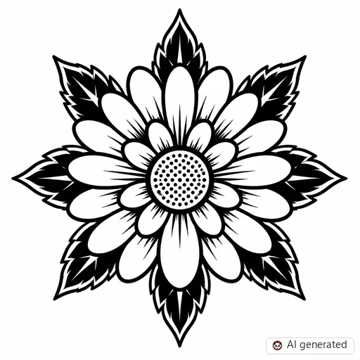 Daisy tattoo design in Traditional style
