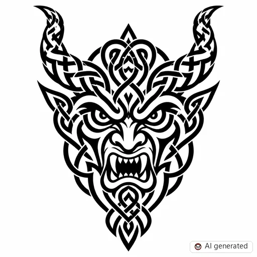 Disegno di tatuaggio Demone in stile Celtico