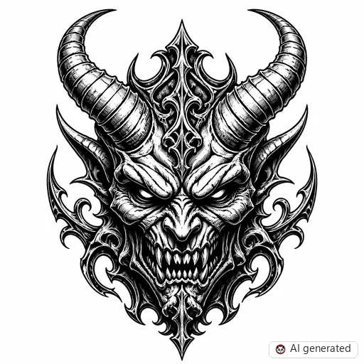 Disegno di tatuaggio Demone in stile Gothic