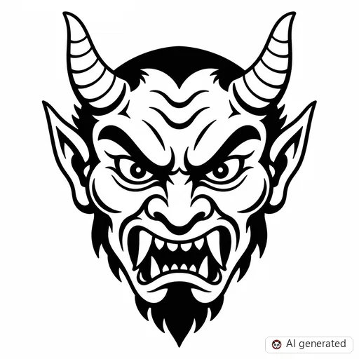 Demon tattoo design in Traditional style