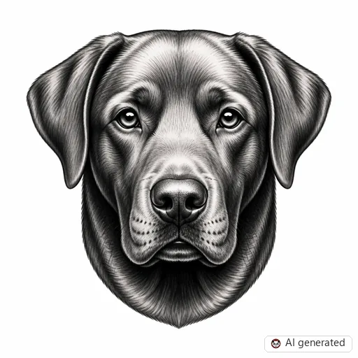 Dog tattoo design in Black & Grey style