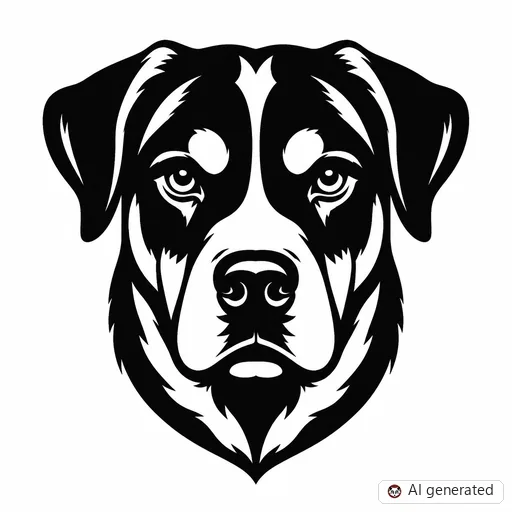 Dog tattoo design in Blackwork style