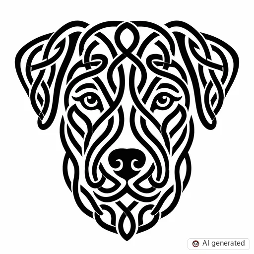 Disegno di tatuaggio Cane in stile Celtico