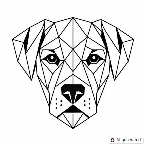 Dog tattoo design in Geometric style