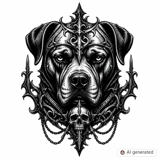 Disegno di tatuaggio Cane in stile Gothic