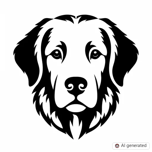 Hund-Tattoo-Entwurf im Stil Negative Space