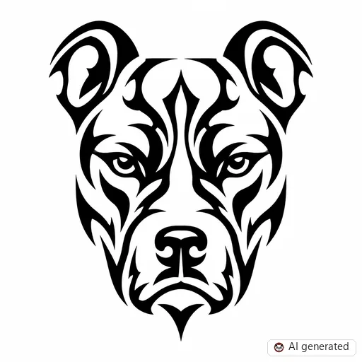 Dog tattoo design in Tribal style
