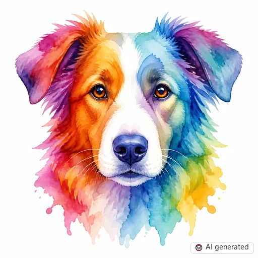 Dog tattoo design in Watercolor style