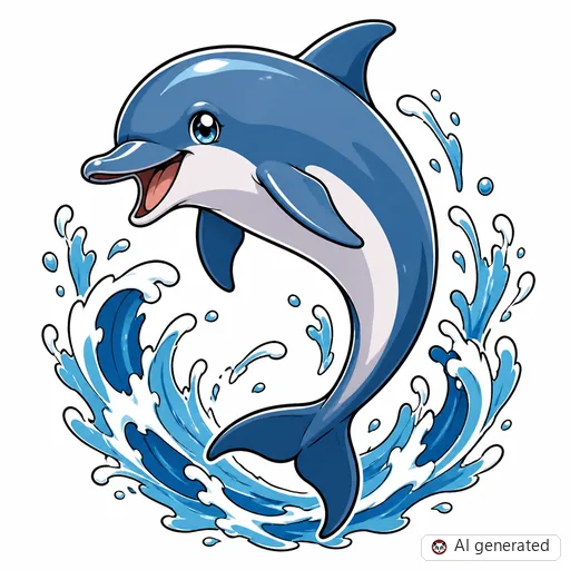 Delfin-Tattoo-Entwurf im Stil Anime