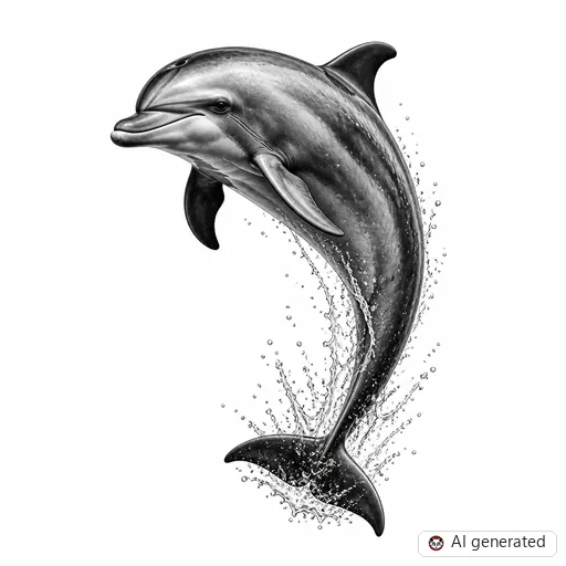 Dolphin tattoo design in Realism style