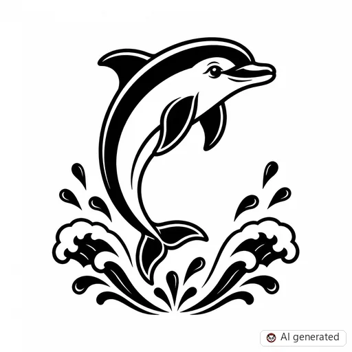 Dolphin tattoo design in Traditional style