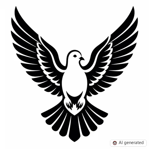Dove tattoo design in Blackwork style
