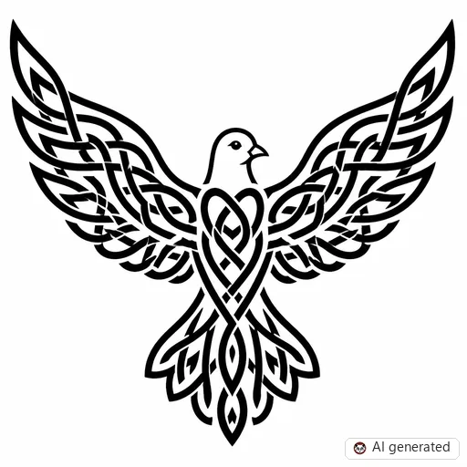 Disegno di tatuaggio Colomba in stile Celtico
