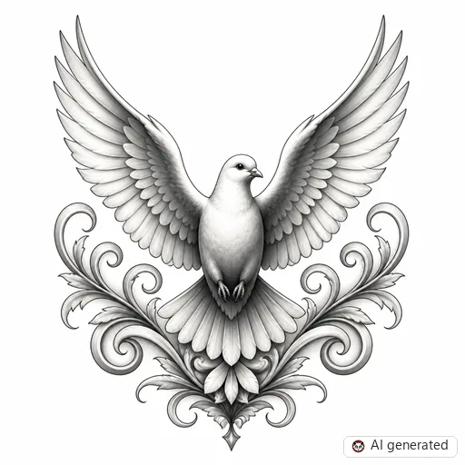 Taube-Tattoo-Entwurf im Stil Chicano