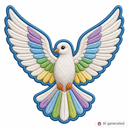 Diseño de tatuaje de Paloma en estilo Bordado